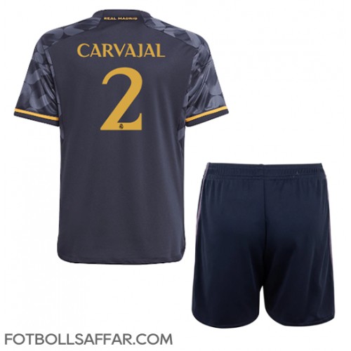 Real Madrid Daniel Carvajal #2 Bortadräkt Barn 2023-24 Kortärmad (+ Korta byxor)